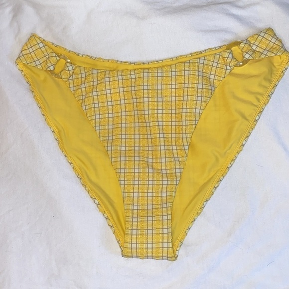 Jonathan Simkhai Francesca Plaid Bikini Gingham Yellow Swim Bottoms NWT - Picture 5 of 10
